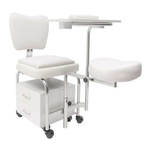 YNAADYH Manicure Pediküre Stuhl, Nageltisch, Profi-Tisch, Wagen, Schönheit, Spa, Massagesessel, Nägel, Schreibtisch, verstellbar, mit Rollen (A1) von YNAADYH