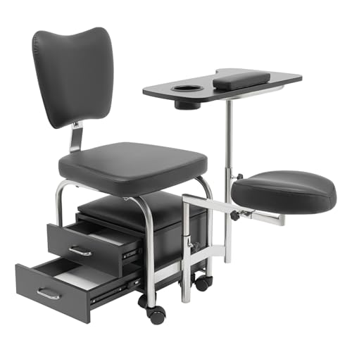 YNAADYH Manicure Pediküre Stuhl, Nageltisch, Profi-Tisch, Wagen, Schönheit, Spa, Massagesessel, Nägel, Schreibtisch, verstellbar, mit Rollen und Schubladen (A2) von YNAADYH
