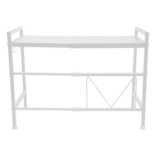 YNAADYH Mikrowellen Regal Küchen Organizer - 40-65 Etagen Küchenregal Gewürzregal Erweiterbarer Arbeitsplatte Organizer Stehend Mikrowellen Stehend (Weiß) von YNAADYH