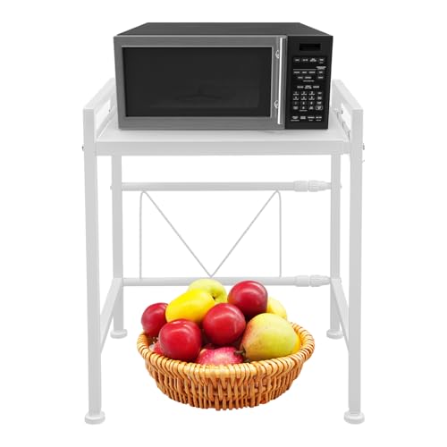 YNAADYH Mikrowellen Regal Küchen Organizer - 43-65 Etagen Küchenregal Gewürzregal Erweiterbarer Arbeitsplatte Organizer Stehend Mikrowellen Stehend (Weiß) von YNAADYH