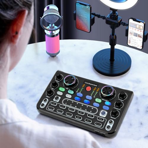 YNAADYH Stimmverzerrer, Sprachverzerrer, PC-Soundkarte, Live Soundkarte, externe Soundkarte für die Konsole, Live - Aufnahme und Interaktive Audiosteuerung von YNAADYH