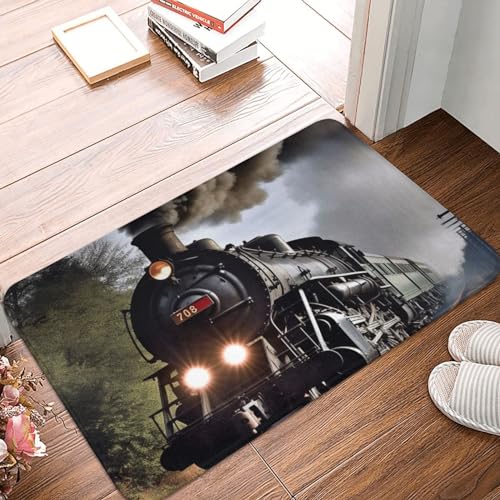 YNCATXZ Dampflok Fußmatte 40x60cm rutschfeste Indoor Outdoor Matte Welcome Mat Waschbar Türteppich für Eingangsbereich Fußmatten Saugfähige Flanell Badematten von YNCATXZ