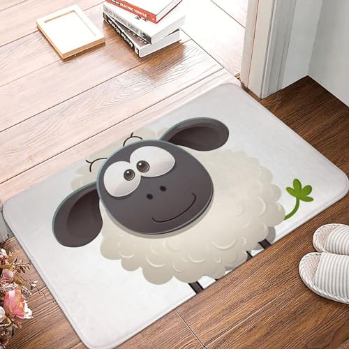 YNCATXZ Fußmatte Schaf, 40 x 60 cm, rutschfest, für drinnen und draußen, waschbar, Türvorleger für Eingangsbereich, saugfähige Flanell-Badematten YNCATXZ Fußmatte Schaf, 40 x 60 cm, rutschfest, für drinnen und draußen, waschbar, Türvorleger für Eingangsbereich, saugfähige Flanell-Badematten von YNCATXZ