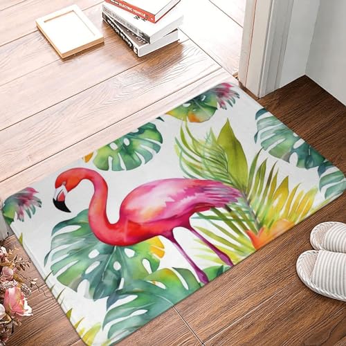 YNCATXZ Fußmatte mit tropischem Aquarell, Ananas, Flamingo, 40 x 60 cm, rutschfest, für drinnen und draußen, waschbar, Türvorleger für Eingangsbereich, saugfähige Flanell-Badematten YNCATXZ Fußmatte mit tropischem Aquarell, Ananas, Flamingo, 40 x 60 cm, rutschfest, für drinnen und draußen, waschbar, Türvorleger für Eingangsbereich, saugfähige Flanell-Badematten von YNCATXZ