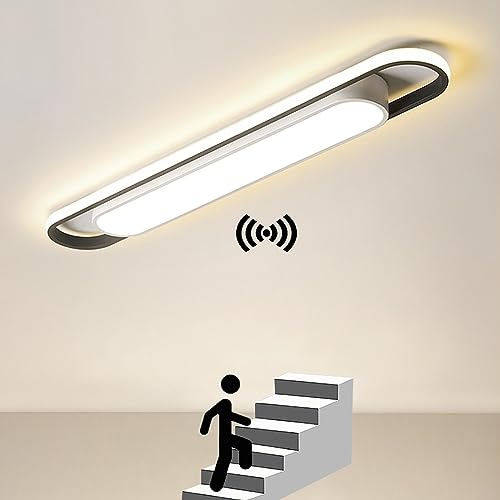 Deckenlampe mit Bewegungssensor, LED Flurlampe mit Radar Bewegungsmelder innen 3000K Warmweiß Modern Deckenleuchte Flur 30W Kellerlampe für Eingang Abstellkammer Garage Balkon Deckenleuchteung Ø 80cm von YNDD