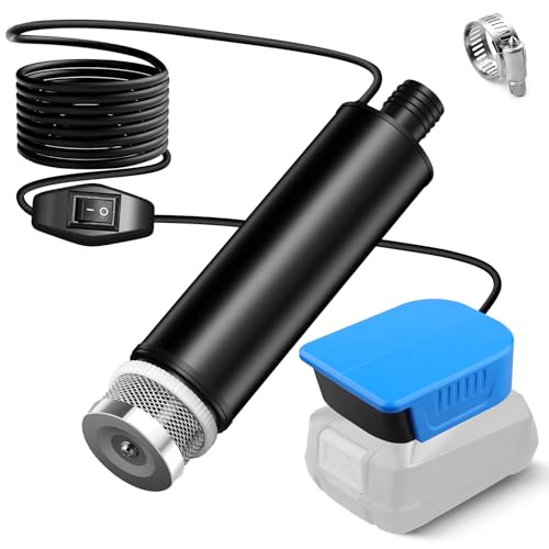 WALTER Schmutzwasserpumpe Kompatibel mit Bosch PBA 18V Batterie, 30L/min, Lift 15FT, 120W angetriebene Wasserpumpe, Tiefbrunnen Transferpumpe für Garten, Camping, Kiddie Pool, Fischtank von YNDZ