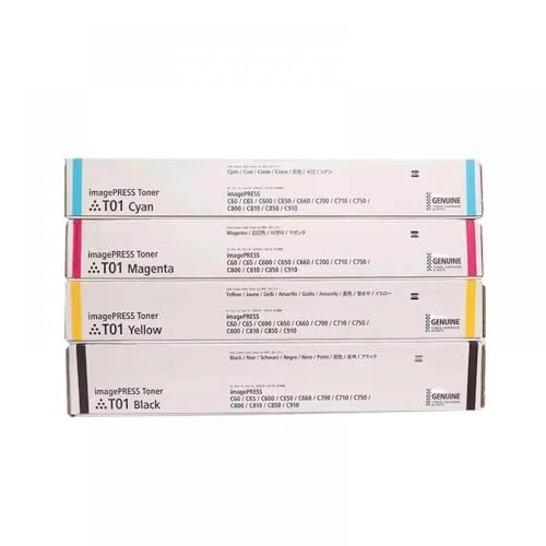 YNGFBFFJ 1Set KCMY T01 Kompatible Tonerpatrone zur Verwendung mit Imagepress C-60 C65 C600 C-650 C700 C750 C800 C850 IRC7570 C7565 C7580 von YNGFBFFJ