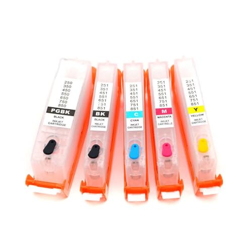 YNGFBFFJ Nachfüllbare PGI 150 CLI 151 Tintenpatronenkassette kompatibel mit MG5410 MG5510 MG5610 MG6410 MG6610 IP7210 MX721 IX6810 mit Chip von YNGFBFFJ