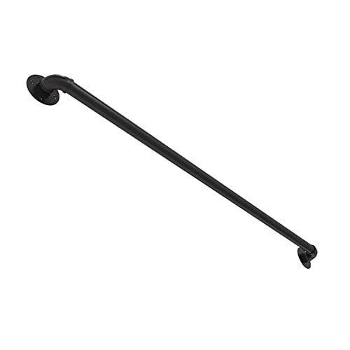 YNGJUENCP Handlauf, für Treppen/Außentreppen (30–150 cm), lange Stufe, Wandbalustrade, Handlaufschiene, industriell, rustikal, schwarz, rutschfest, Treppen-Sicherheitsgeländer mit Wandhalterungen (Größe: 100 cm) von YNGJUENCP