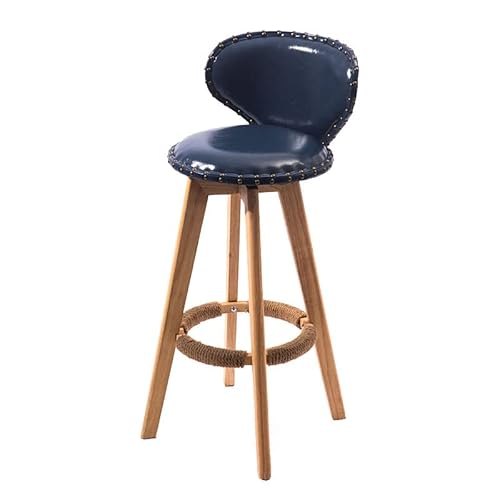 YNGJUENCP Moderner runder Barhocker aus PU-Leder mit hoher Rückenlehne, 1er-Set, Hocker in Thekenhöhe, Barhocker für die Küchentheke (6 Farben)(Color:Y-01) von YNGJUENCP