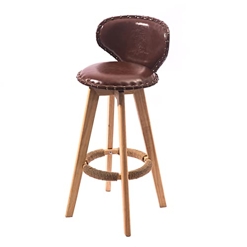 YNGJUENCP Moderner runder Barhocker aus PU-Leder mit hoher Rückenlehne, 1er-Set, Hocker in Thekenhöhe, Barhocker für die Küchentheke (6 Farben)(Color:Y-02) von YNGJUENCP