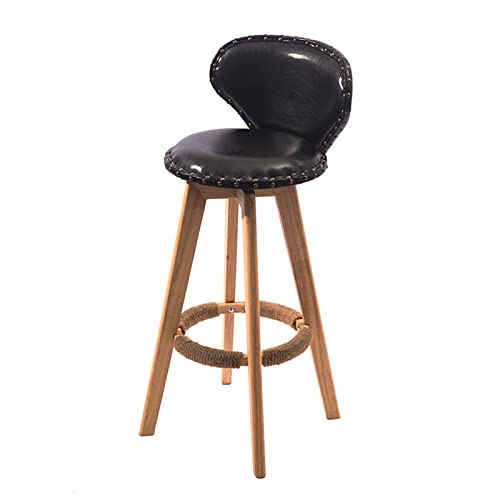 YNGJUENCP Moderner runder Barhocker aus PU-Leder mit hoher Rückenlehne, 1er-Set, Hocker in Thekenhöhe, Barhocker für die Küchentheke (6 Farben)(Color:Y-05) von YNGJUENCP
