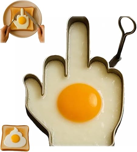 Antihaftbeschichtete Mittelfinger-Eierform aus Edelstahl – ein Must-have fürs Frühstück, ein lustiges Geschenk für Erwachsene und zum Eierkochen. von YNGWVHKET