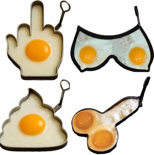 Antihaftbeschichtete Mittelfinger-Eierform aus Edelstahl – ein Must-have fürs Frühstück, ein lustiges Geschenk für Erwachsene und zum Eierkochen. von YNGWVHKET
