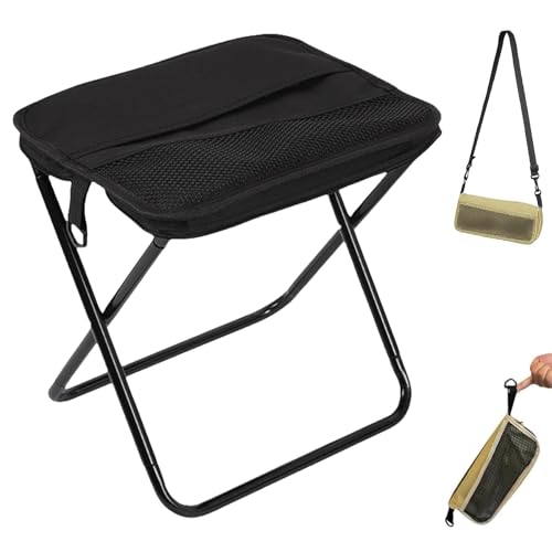 YNGWVHKET Leichter 2-in-1-Klapphocker-Rucksack mit Zwei Staufächern, bequemer, breiter Sitzfläche und wasserdichtem 600D Oxford-Gewebe – ideal für Wandern, Camping und Angeln. von YNGWVHKET