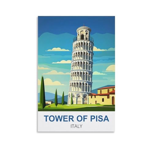 Vintage-Reiseposter, Motiv: Turm von Pisa, Italien, 40 x 60 cm, Leinwandkunst, Gemälde, Bilder, Wandkunstdrucke Vintage-Reiseposter, Motiv: Turm von Pisa, Italien, 40 x 60 cm, Leinwandkunst, Gemälde, Bilder, Wandkunstdrucke von YNIEILUU