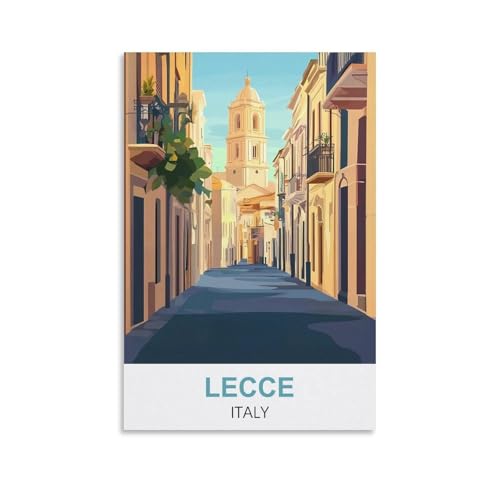 YNIEILUU Lecce Italien-Reiseposter, Vintage-Poster, 40 x 60 cm, Leinwand-Kunst, Gemälde, Bilder, Wandkunstdrucke von YNIEILUU