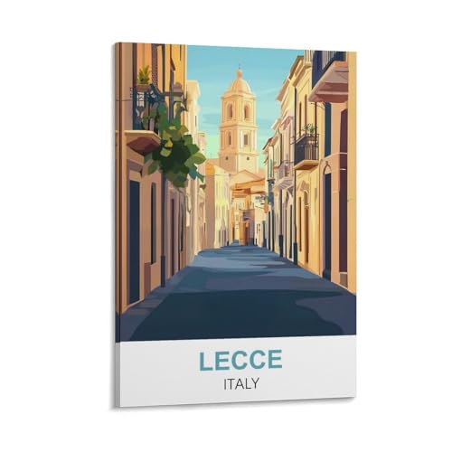 YNIEILUU Lecce Italien-Reiseposter, Vintage-Poster, 60 x 90 cm, Leinwand-Kunst, Gemälde, Bilder, Wandkunstdrucke von YNIEILUU