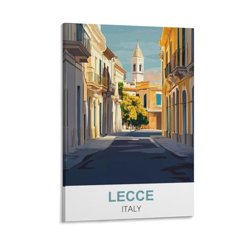YNIEILUU Lecce Italien-Reiseposter im Vintage-Stil, 60 x 90 cm, Leinwand-Kunst, Gemälde, Bilder, Wandkunstdrucke von YNIEILUU
