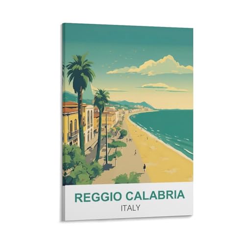 YNIEILUU Reggio Kalabrien Italien Vintage-Reiseposter 40 x 60 cm, Leinwand-Kunst, Gemälde, Bilder, Wandkunstdrucke von YNIEILUU