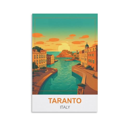 YNIEILUU Taranto Italien-Reiseposter im Vintage-Stil, 50 x 75 cm, Leinwand-Kunst, Gemälde, Bilder, Wandkunstdrucke YNIEILUU Taranto Italien-Reiseposter im Vintage-Stil, 50 x 75 cm, Leinwand-Kunst, Gemälde, Bilder, Wandkunstdrucke von YNIEILUU