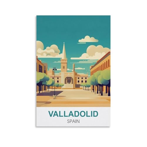 YNIEILUU Valladolid Spanien Vintage-Reiseposter, 40 x 60 cm, Leinwand-Kunst, Gemälde, Bilder, Wandkunstdrucke von YNIEILUU