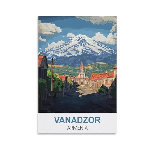 YNIEILUU Vanadzor Armenien Vintage-Reiseposter, 20 x 30 cm, Leinwand-Kunst, Gemälde, Bilder, Wandkunstdrucke von YNIEILUU