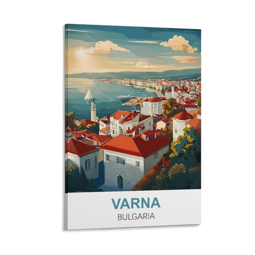 YNIEILUU Varna Bulgarien Vintage-Reiseposter, 30 x 45 cm, Leinwand-Kunst, Gemälde, Bilder, Wandkunstdrucke von YNIEILUU