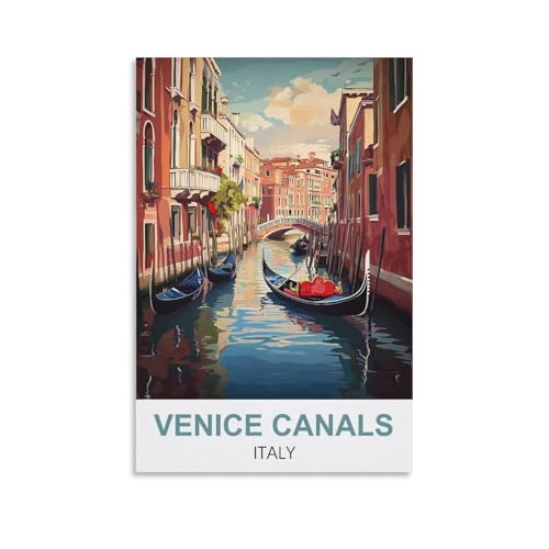 YNIEILUU Venedig Kanäle Italien Vintage Reiseposter 20 x 30 cm Leinwand Kunst Gemälde Bilder Wandkunst Drucke YNIEILUU Venedig Kanäle Italien Vintage Reiseposter 20 x 30 cm Leinwand Kunst Gemälde Bilder Wandkunst Drucke von YNIEILUU
