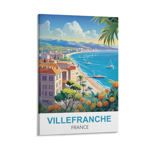YNIEILUU Villefranche Vintage-Reiseposter, 40 x 60 cm, Leinwand-Kunst, Gemälde, Bilder, Wandkunstdrucke YNIEILUU Villefranche Vintage-Reiseposter, 40 x 60 cm, Leinwand-Kunst, Gemälde, Bilder, Wandkunstdrucke von YNIEILUU
