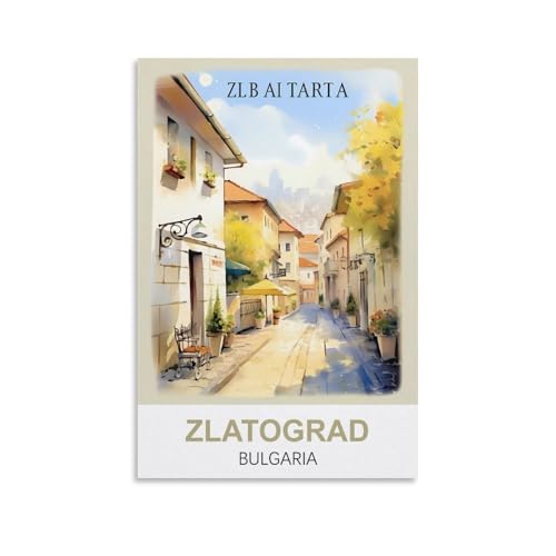 YNIEILUU Zlatograd Bulgarien Vintage-Reiseposter, 50 x 75 cm, Leinwand-Kunst, Gemälde, Bilder, Wandkunstdrucke von YNIEILUU
