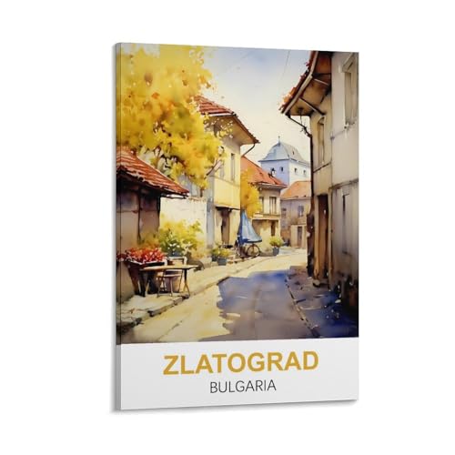 YNIEILUU Zlatograd Bulgarien Vintage Reiseposter 60 x 90 cm Leinwand Kunst Gemälde Bilder Wandkunst Drucke von YNIEILUU