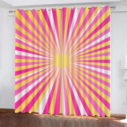 YNIOFU Retro 70er Wohnzimmer Verdunkelungsvorhänge, Böhmischer Stil Schlafzimmer Vorhang Blickdicht, Regenbogen Ösen Schiebevorhänge, Rosa-gelbe Strahlung Gardinen B 107 x H 214cm 2 Paneele YNIOFU Retro 70er Wohnzimmer Verdunkelungsvorhänge, Böhmischer Stil Schlafzimmer Vorhang Blickdicht, Regenbogen Ösen Schiebevorhänge, Rosa-gelbe Strahlung Gardinen B 107 x H 214cm 2 Paneele von YNIOFU