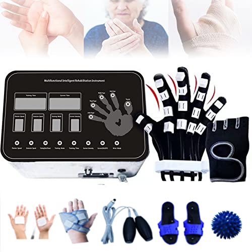 YNITJH Finger Rehabilitative Orthesen Rehabilitations-Roboter-Handschuhe Fingertrainer Handtrainer Hilfs-Reha-Ausrüstung mit Einfingertraining und Spiegelmodus,RightHand-M von YNITJH