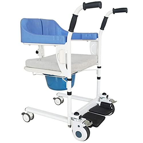 YNITJH Patiententransfer Stuhl,ToilettenstüHle,Rollstuhllifte FüR Zuhause,180° ÖFfnen Und SchließEn,mit Weicher Sitz,Bettpfanne,Belastung 264 Ib,ComfortEdition-Lightblue von YNITJH
