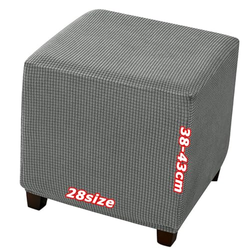 Hockerbezug Quadratisch 60x60 40x40 35x35 100x100 Ottoman Cover Footstool Covers, Samt Jacquard Bezug, Elastischer Boden Waschbar, Maßgeschneiderte Hockerabdeckung für Fußhocker(1969,35 x 35 cm 14 x 1 von YNJJKA