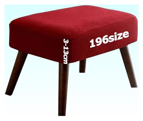 Ottomane Bezug Quadratisch Hocker überzug Hockerbezug Ottoman Cover Fußbank Schonbezug Stretch Fußhocker Husse Beschützer Jacquard Sitzhocker mit Elastic Bottom Rund Rechteckig Anpassbar(F,55 x 55 cm) von YNJJKA