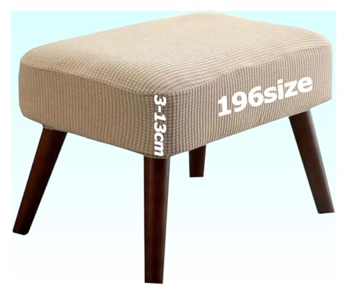 Ottomane Bezug Quadratisch Hocker überzug Hockerbezug Ottoman Cover Fußbank Schonbezug Stretch Fußhocker Husse Beschützer Jacquard Sitzhocker mit Elastic Bottom Rund Rechteckig Anpassbar(G,50 x 60 cm) von YNJJKA