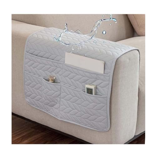 YNJJKA Couch Armlehne Schutz Sessel Schonbezüge Sofa Armlehnenschoner Armlehnenbezüge Anti-rutsch Liegestuhl Sesselschoner Armkappen Für Stühle Relaxsessel Armlehnen Bezug(Hellgrau) von YNJJKA