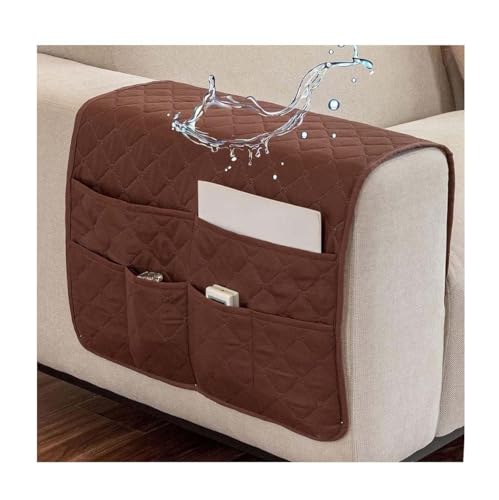 YNJJKA Couch Armlehne Schutz Sessel Schonbezüge Sofa Armlehnenschoner Armlehnenbezüge Anti-rutsch Liegestuhl Sesselschoner Armkappen Für Stühle Relaxsessel Armlehnen Bezug(Kaffee) von YNJJKA