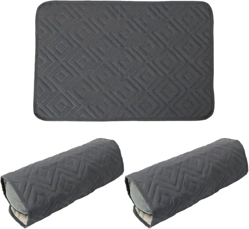 YNJJKA Sofa Armlehnenbezüge Stuhl Armschoner Für Sessel Couch Ohrensessel Armlehnenschoner Kopfschutz Überzug Armbezug Sesselbezüge Kopfstützenschutz Armlehnen Arm Bezug(Gray,1 Seat 3 Piece) von YNJJKA