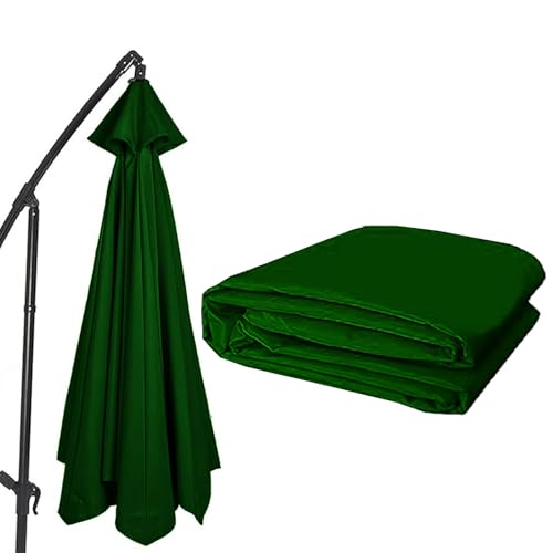 YNJJKA Sonnenschirm Ersatzbezug 3.0/4/3.5/2.8/2.7/3.30m mit 8/6 Streben Terrasse Garten Ersatzteile Ersatzschirm für den Außenbereich Dicker Marktschirm Schirmbezug Wasserdicht(Grün,8 Ribs 3.30m) von YNJJKA