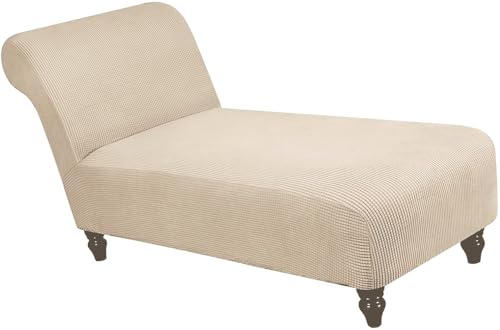 YNJJKA Stretch relaxliege schonbezug ohne armlehnen elastische chaiselongue schonbezüge Abdeckung liegesessel bezug sofabezug rutschfest relaxsessel bezüge armlehne stuhlbezug modern Jacquard(Beige) von YNJJKA