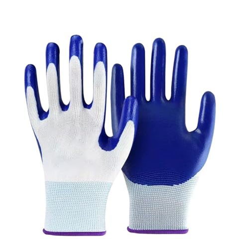 Multipack Professionelle Arbeitshandschuhe - Strapazierfähige Schutzhandschuhe Aus Nylon for Den Einsatz Im BAU- Und Industriebereich(Blue 10 Pairs) von YNKJFOD
