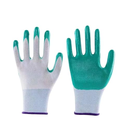 Multipack Professionelle Arbeitshandschuhe - Strapazierfähige Schutzhandschuhe Aus Nylon for Den Einsatz Im BAU- Und Industriebereich(Green 10 Pairs) von YNKJFOD