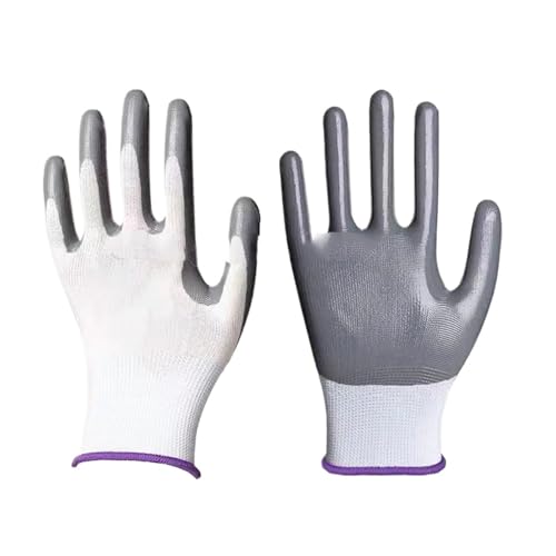 Multipack Professionelle Arbeitshandschuhe - Strapazierfähige Schutzhandschuhe Aus Nylon for Den Einsatz Im BAU- Und Industriebereich(Grey 12 Pairs) von YNKJFOD