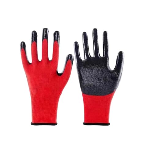 Multipack Professionelle Arbeitshandschuhe - Strapazierfähige Schutzhandschuhe Aus Nylon for Den Einsatz Im BAU- Und Industriebereich(Red 20 Pairs) von YNKJFOD