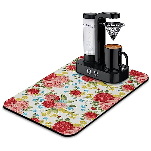 Waschbare, schnell trocknende Matten, rutschfeste Kaffeemaschine, Matte für Küche, Theke, Zuhause, Kaffee, Bar, Pad, 69,9 x 39,9 cm von YNKNGYTR