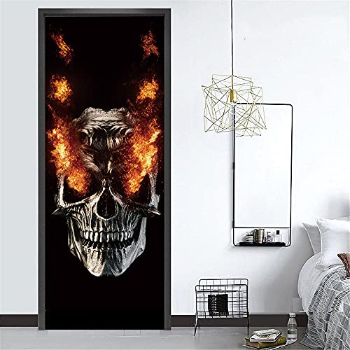 Türfolie Postertotenkopf Wandbild Tapete Selbstklebend Pvc Abnehmbar Schlafzimmer Wohnzimmer Dekoration von YNNANGG