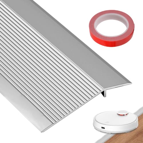 0.9m*10cm Aluminium-Bodenübergangsstreifen-Bodenreduzierer,Übergangsleiste Türleiste Boden Abschluss Anpassungsprofil, überbrücken die Höhe zwischen 8-40 mm(Mattsilber) von YNNHUDEEP